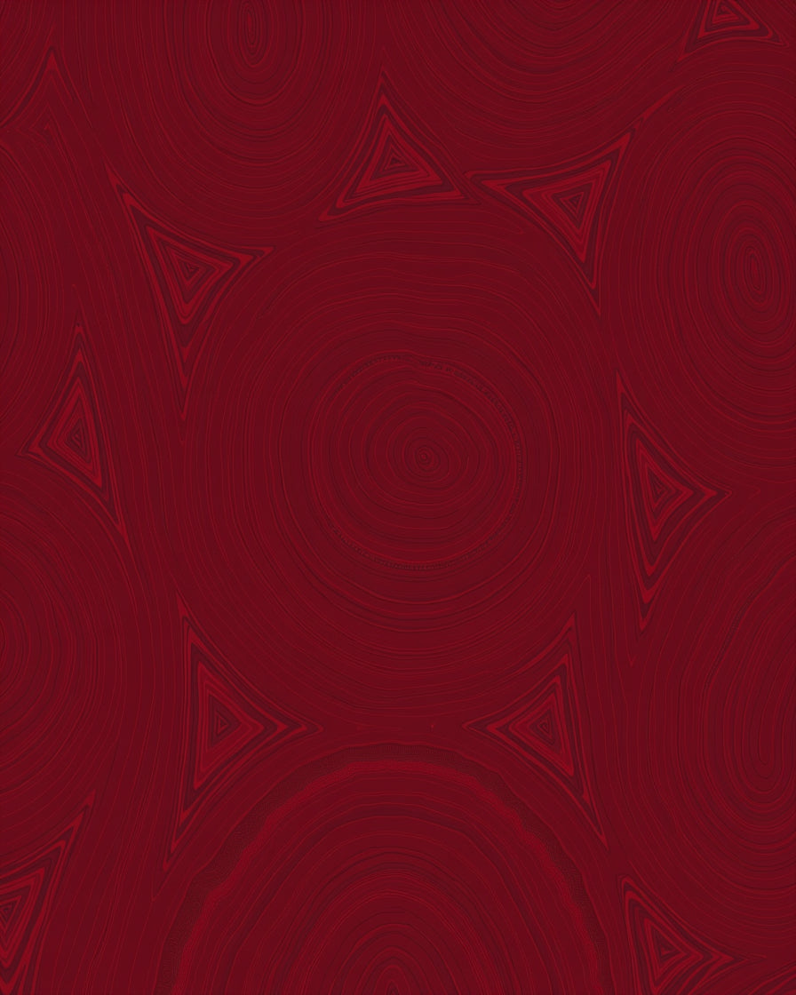 Deep Red Swirling Triangles Pattern Rug