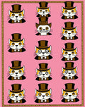 Whimsical Cats in Top Hats Pattern Rug