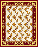 Golden Fan Motif Geometric Rug