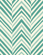 Teal Cream Chevron Patterned Rug