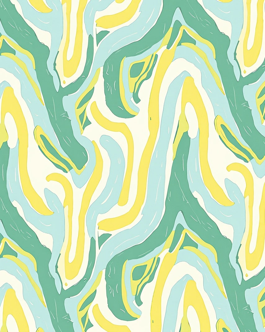 Abstract Wave Stripes Pattern Rug