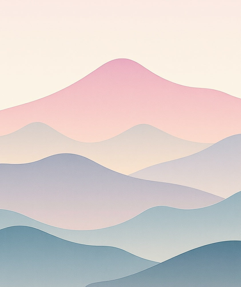 Abstract Wavy Mountain Landscape Pattern Rug