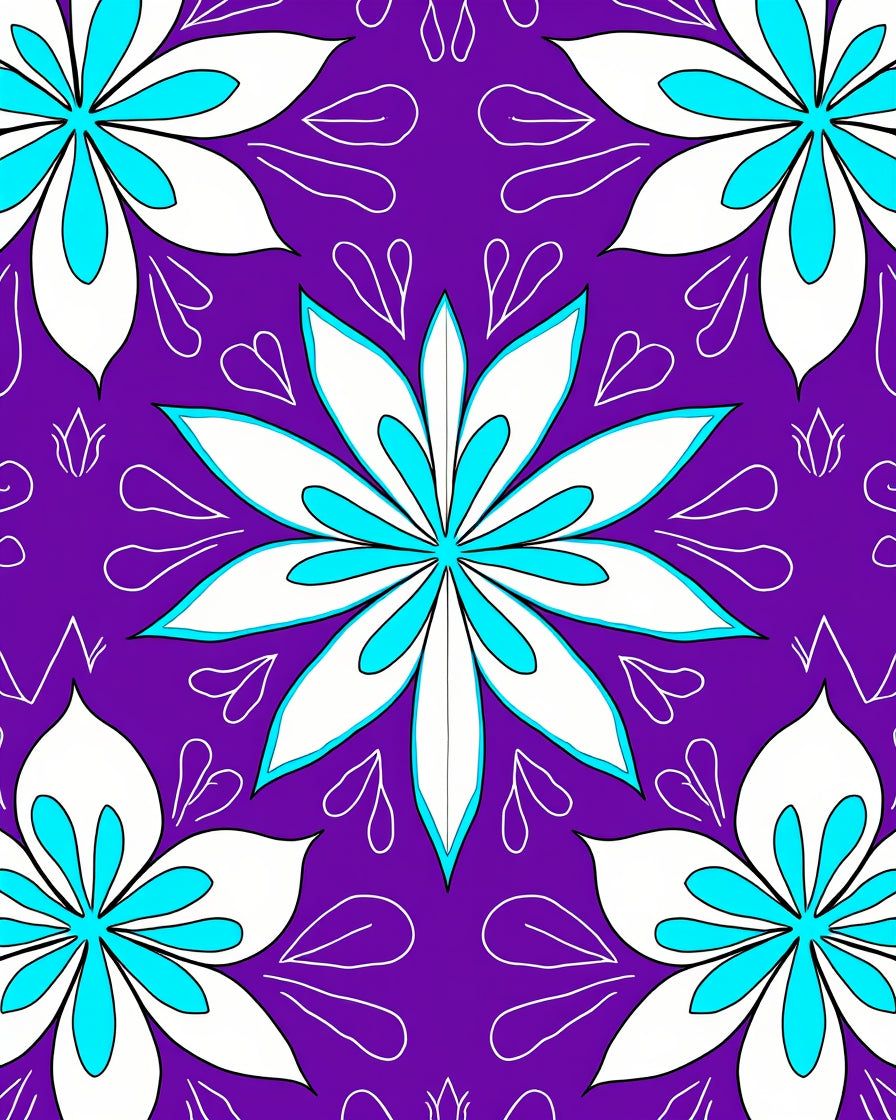 Bold Floral Patterned Vibrant Rug