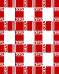 Red White Geometric Check Design Rug