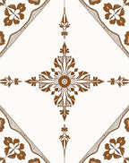 Brown Floral Sunburst Motif Rug