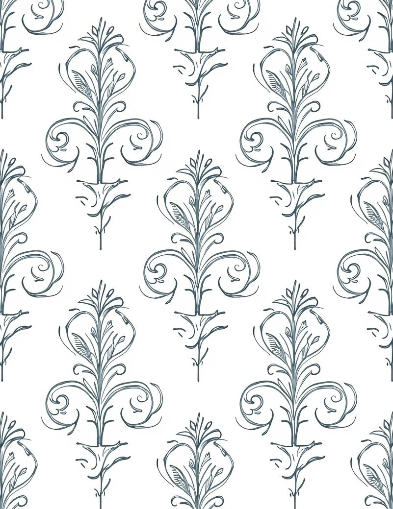 Sketchy Flourish Pattern Rug