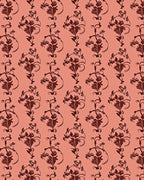 Coral Floral Damask Repeat Rug