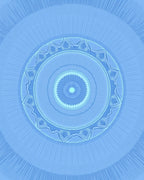 Sky Blue Radial Sunburst Medallion Rug