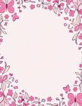 Pink Floral Butterfly Border Design Rug