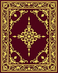 Classic Gold Floral Scroll Pattern Rug