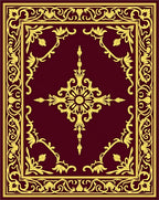 Classic Gold Floral Scroll Pattern Rug