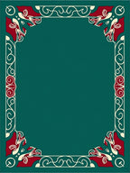 Classic Floral Border Design Rug