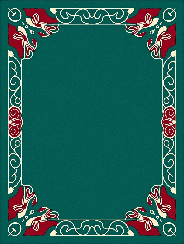 Classic Floral Border Design Rug