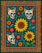 Floral Skull Pattern Rug