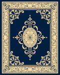 Ornate Floral Border Pattern Rug