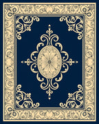 Ornate Floral Border Pattern Rug