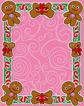 Pink Whimsical Gingerbread Man Cookie Design Rug
