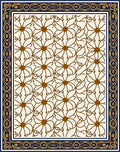 Ornate Floral Scroll Pattern Rug