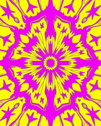 Vibrant Neon Starburst Patterned Rug