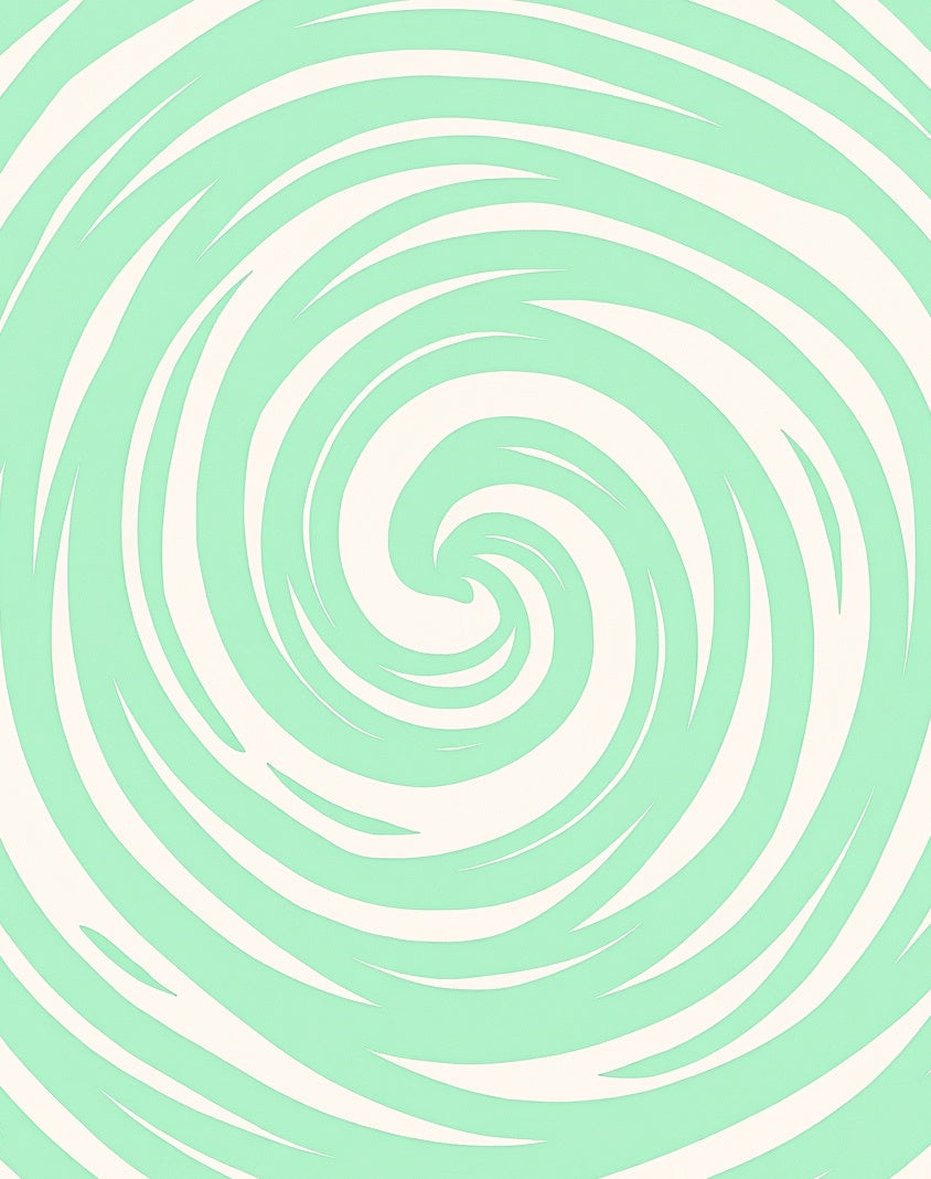 Mint Green Swirling Abstract Pattern Rug