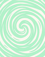 Mint Green Swirling Abstract Pattern Rug