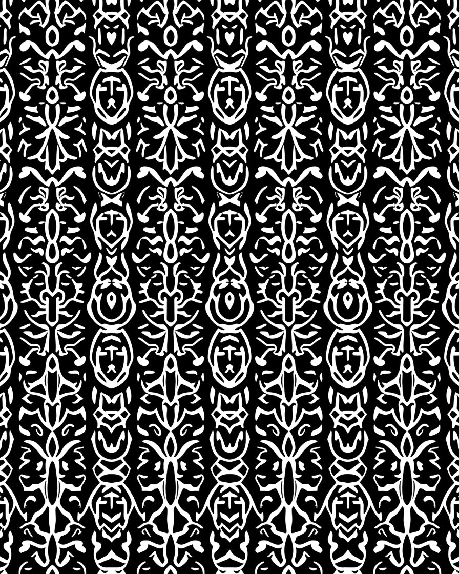 Black White Abstract Tribal Pattern Rug
