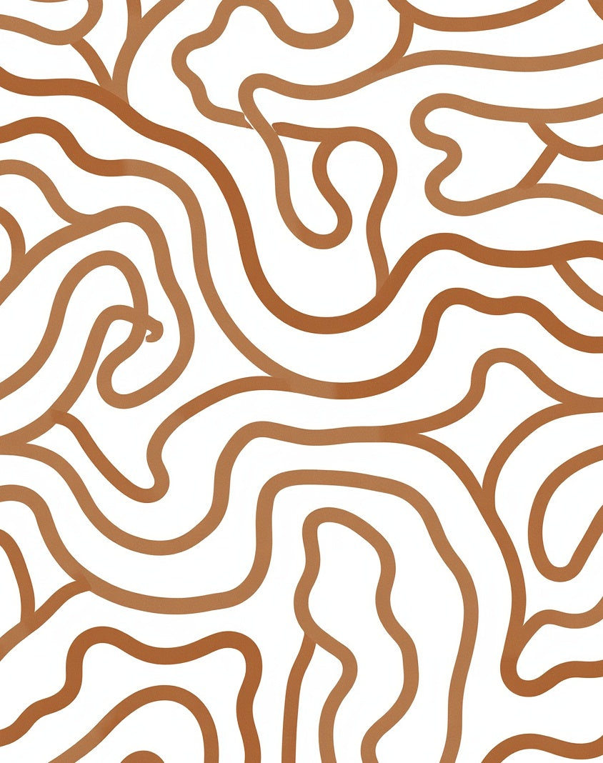 Abstract Organic Wavy Pattern Rug