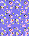 Cute Whimsical Character Star Pattern Rug