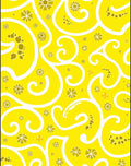 Whimsical Yellow Swirl Floral Design Rug