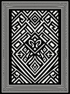 Bold Black and White Geometric Maze Rug