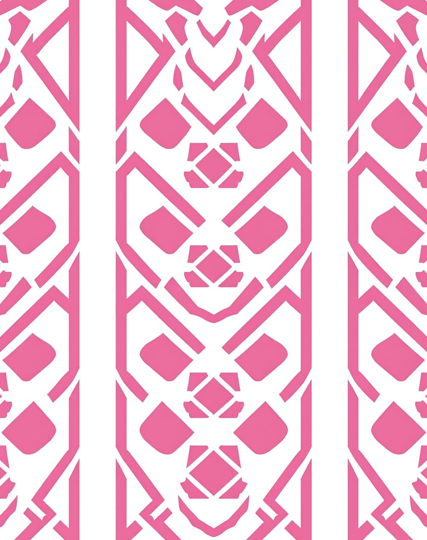 Geometric Pink Diamond Pattern Rug