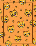Happy Cat Face Star Pattern Rug