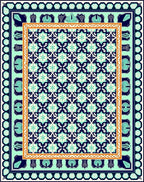 Geometric Mosaic Mint Teal Rug
