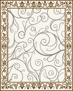 Classic Scrollwork Floral Border Rug