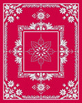 Crimson Floral Symmetry Mandala Rug