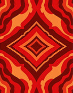 Vibrant Warm Tones Abstract Diamond Rug