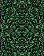 Vibrant Green Vines Scrollwork Rug
