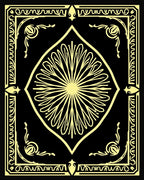 Golden Floral Medallion Frame Design Rug