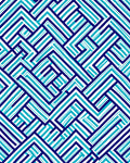 Interlocking Blue Geometric Abstract Rug