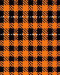 Bold Orange Black Plaid Geometric Design Rug