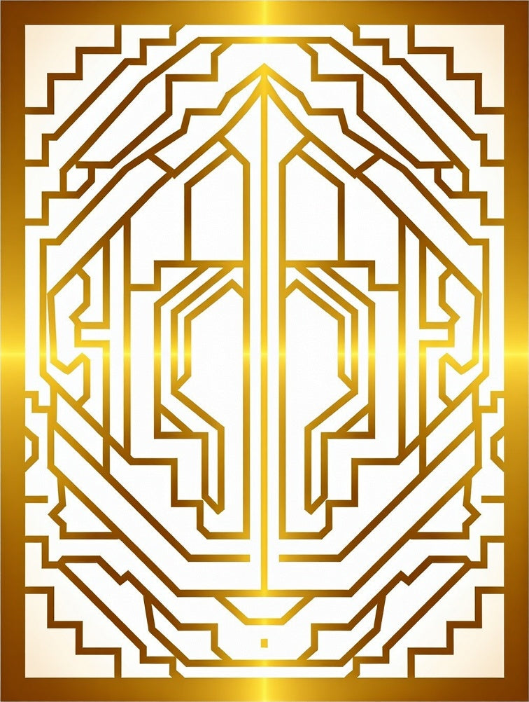 Gold Geometric Art Deco Pattern Rug