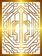Gold Geometric Art Deco Pattern Rug