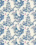 Vibrant Blue Whimsical Animal Garden Rug