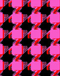 Bold Pink Black Stripe Checkered Rug