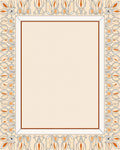 Ornate Orange Cream Floral Border Rug