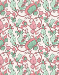 Pastel Floral Vine Scroll Pattern Rug
