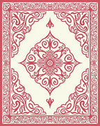 Elaborate Red Floral Pattern Design Rug