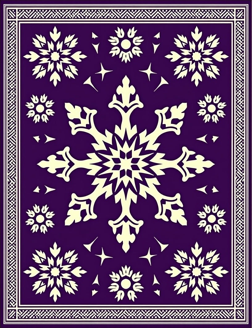 Purple Snowflake Pattern Rug