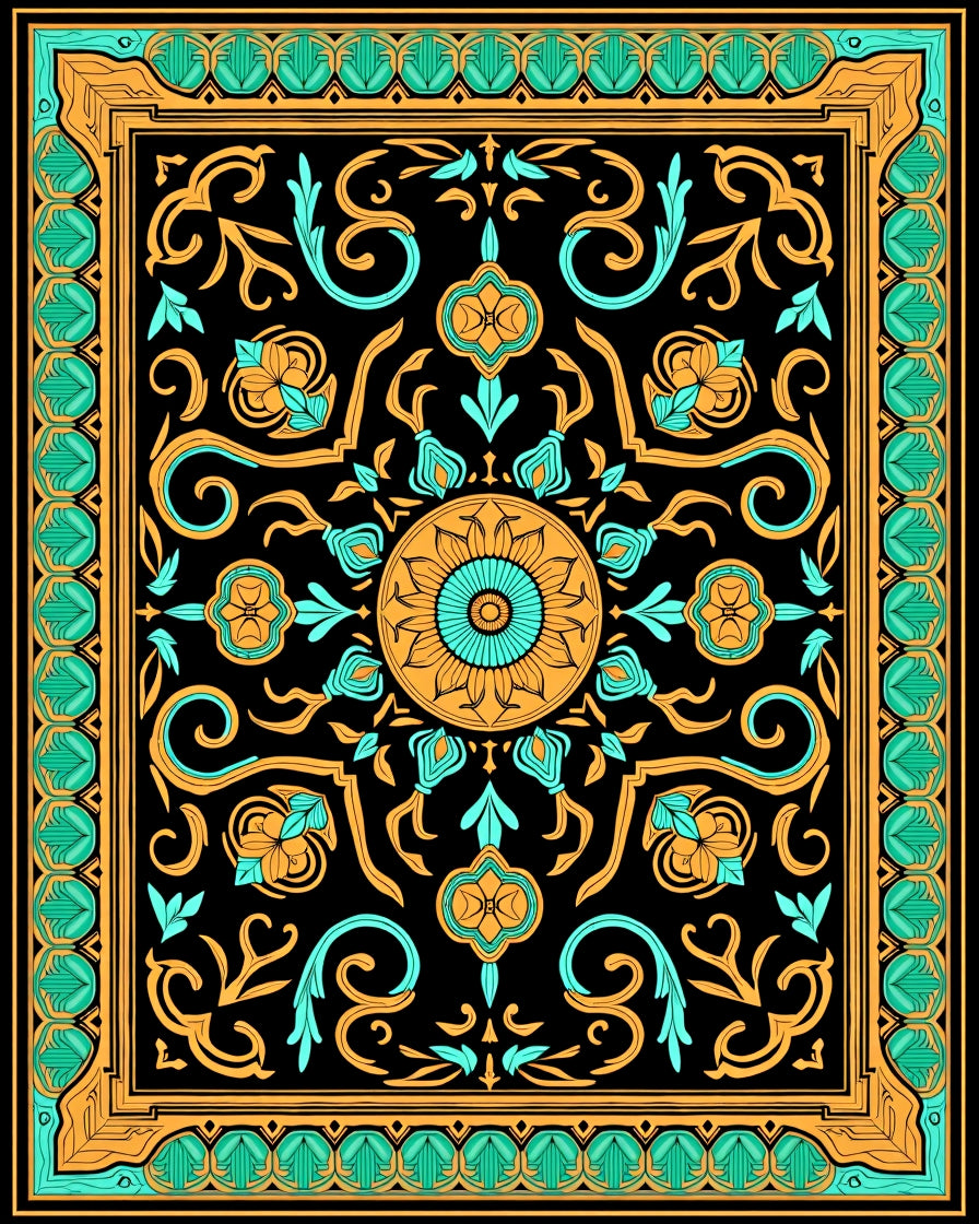 Radiant Floral Medallion Pattern Rug