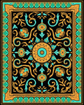 Radiant Floral Medallion Pattern Rug